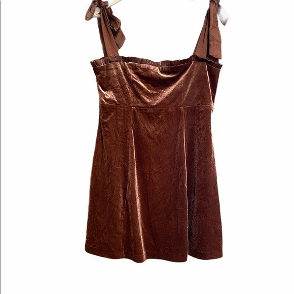 WeWoreWhat Brown Velvet Mini Dress - Picture 7 of 7